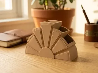 Art Deco Desk Organizer - Modern Multi-Purpose Holder