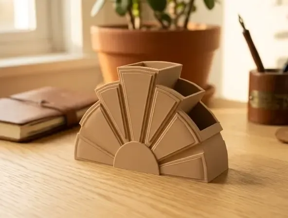 Art Deco Desk Organizer - Modern Multi-Purpose Holder
