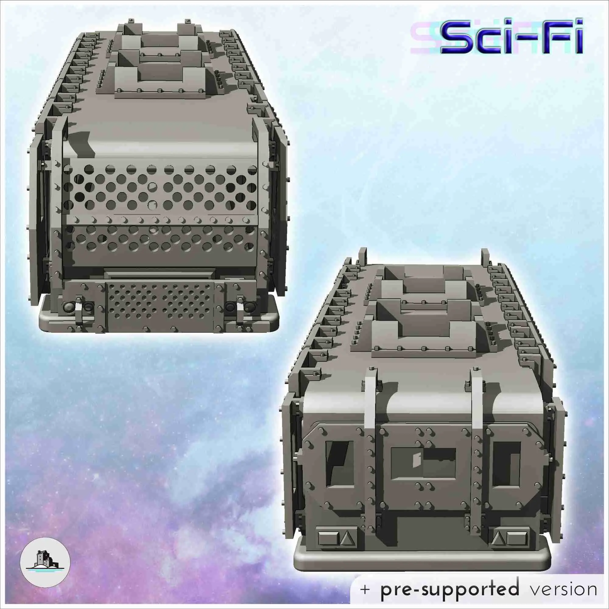 Futuristic post-apocalypse bus with full armor (36) - miniat