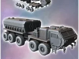 Futuristic ten-wheeled all-terrain truck with cabin and rear-0