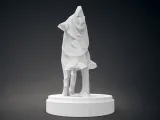 LOW POLY WOLF STATUE-2