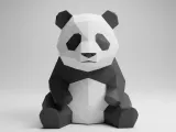 Low Poly Panda Sculpture – Geometric Cute Animal Figurine-0