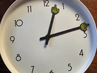 Middle finger clock hands