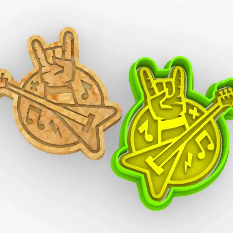 Cookie Cutter, i Love Rock ,Polymer Clay Cutters