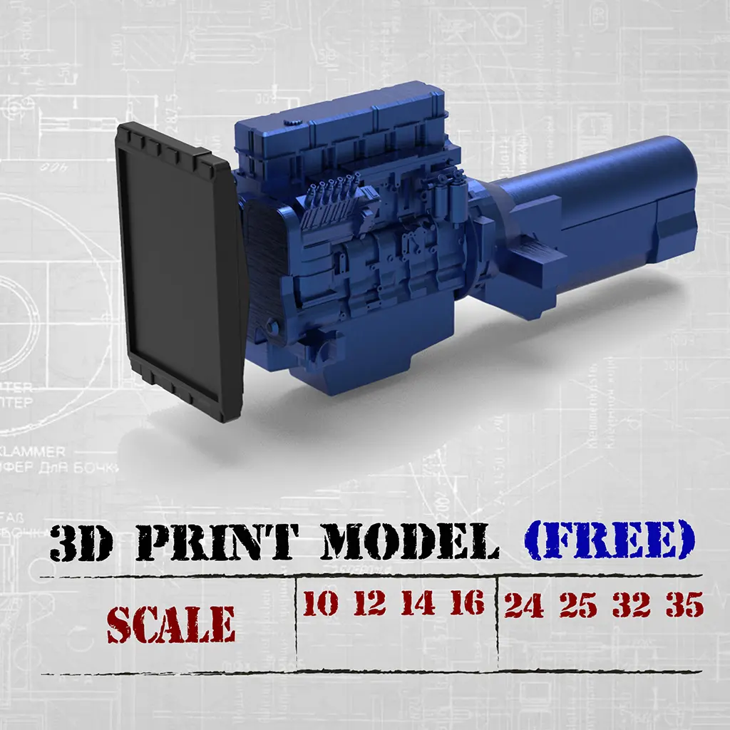 Ücretsiz 3D yazdırılabilir model ENGINE eski Kamyon Ücretsiz 3D baskı modeli