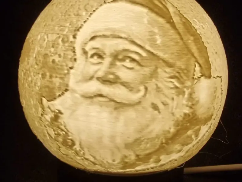 santa litho globe 001 puck ligh with base