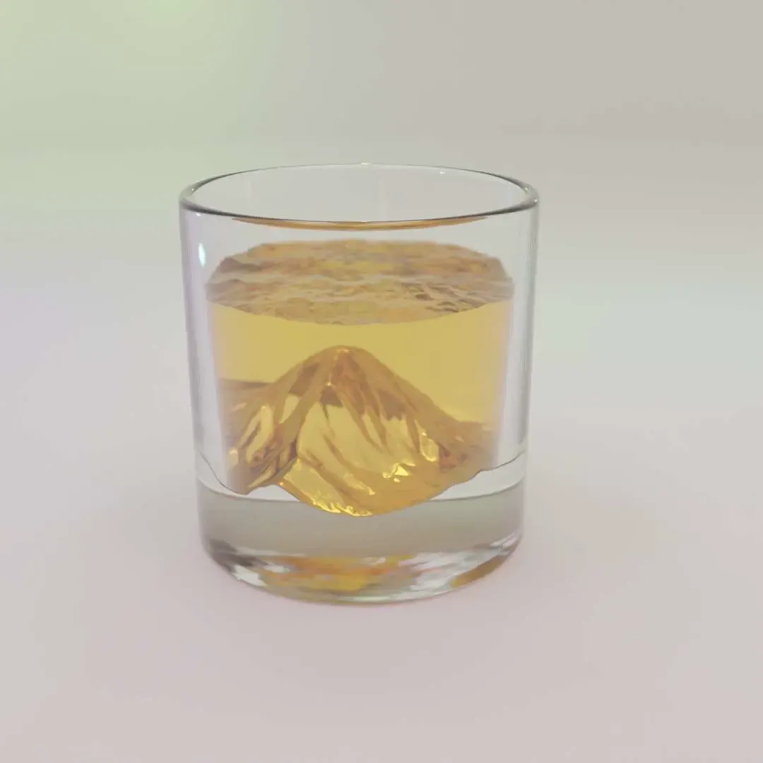 Whiskey Mountain Glass (Clear Resin Print Only)