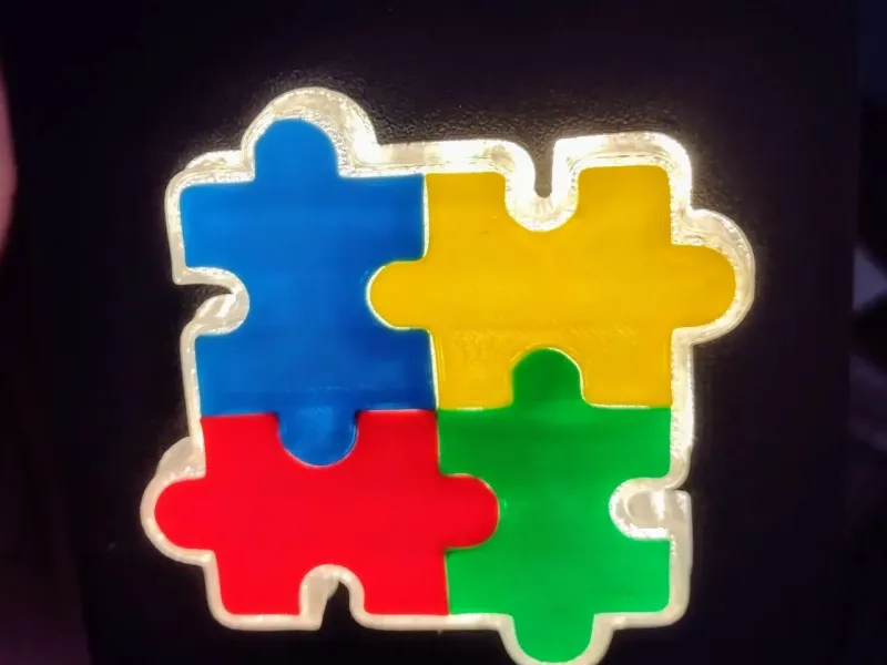Autism-Themed Puzzle Piece Lamp