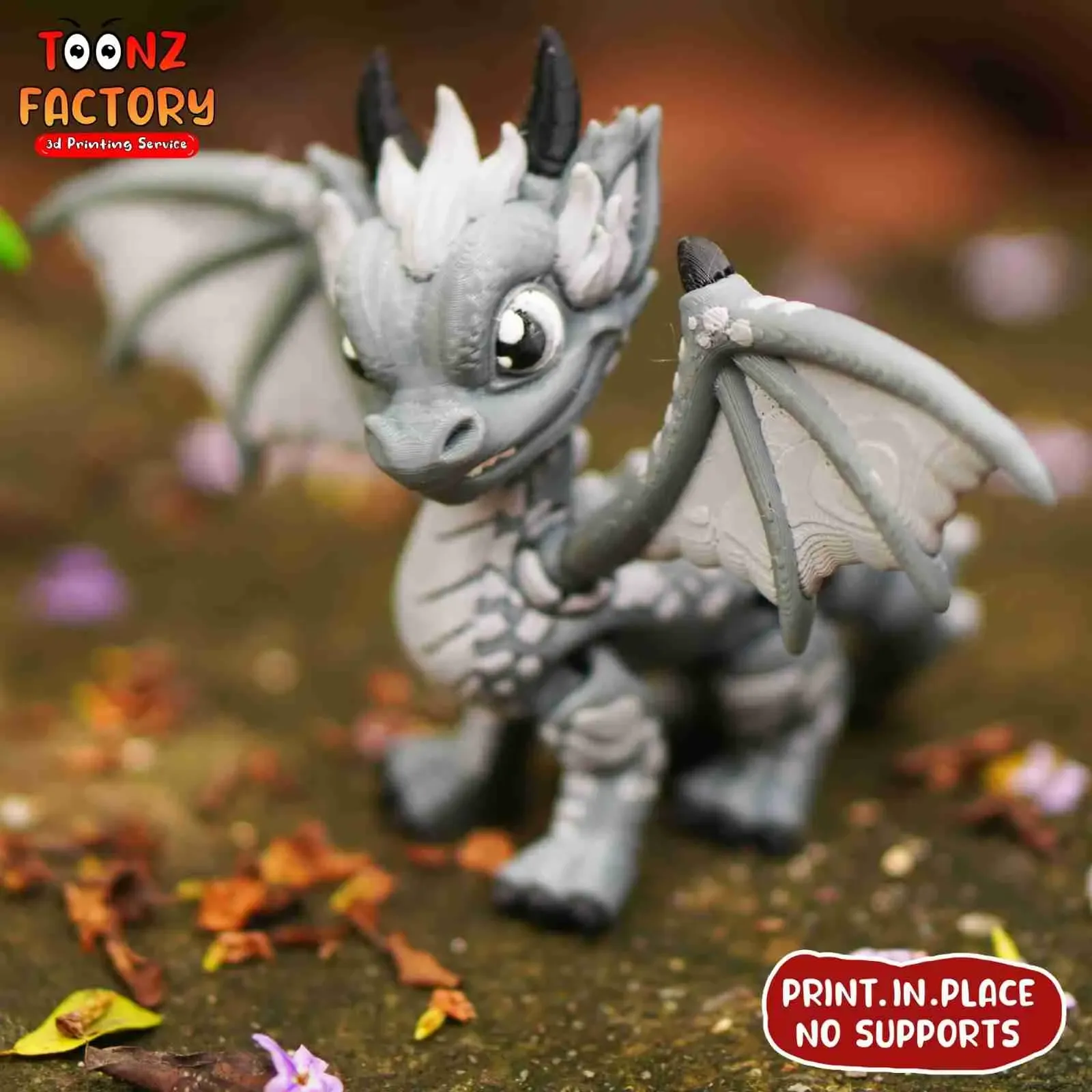 PRINT-IN-PLACE CUTE FLEXI WESTERN DRAGON ARTICULATED