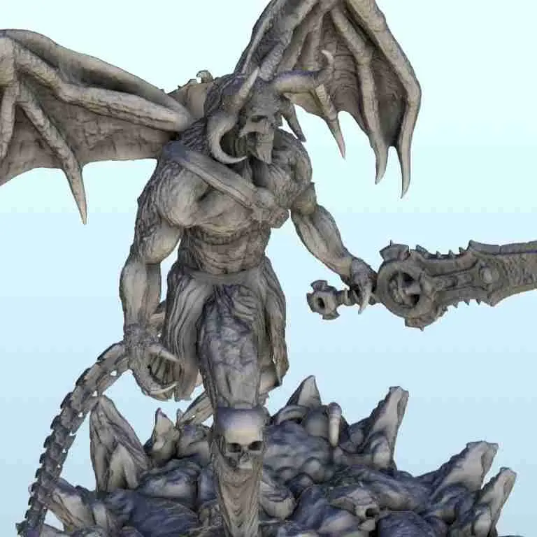 Geflügelter Dämonenlord mit Hörnern - Figur Dark Miniatures Warham