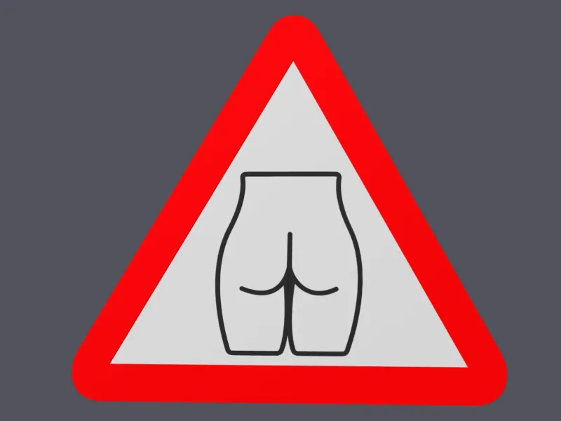 Female Hips/Butt - Traffic Sign Warning - Wall Art v1