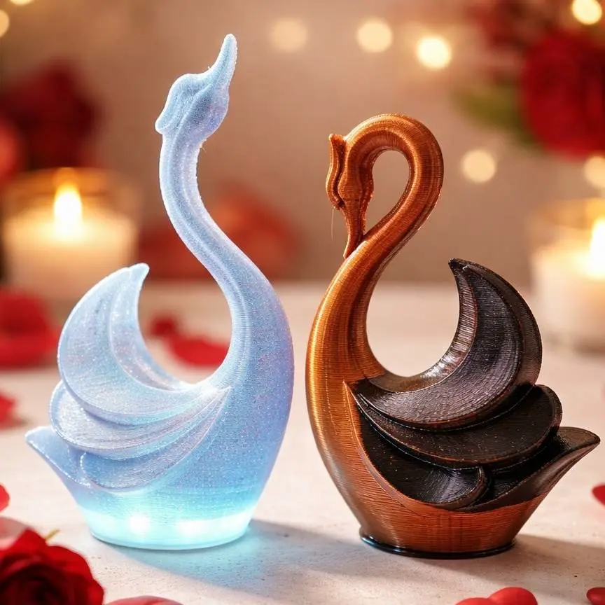 Glowing Love - Stylized Swan Couple