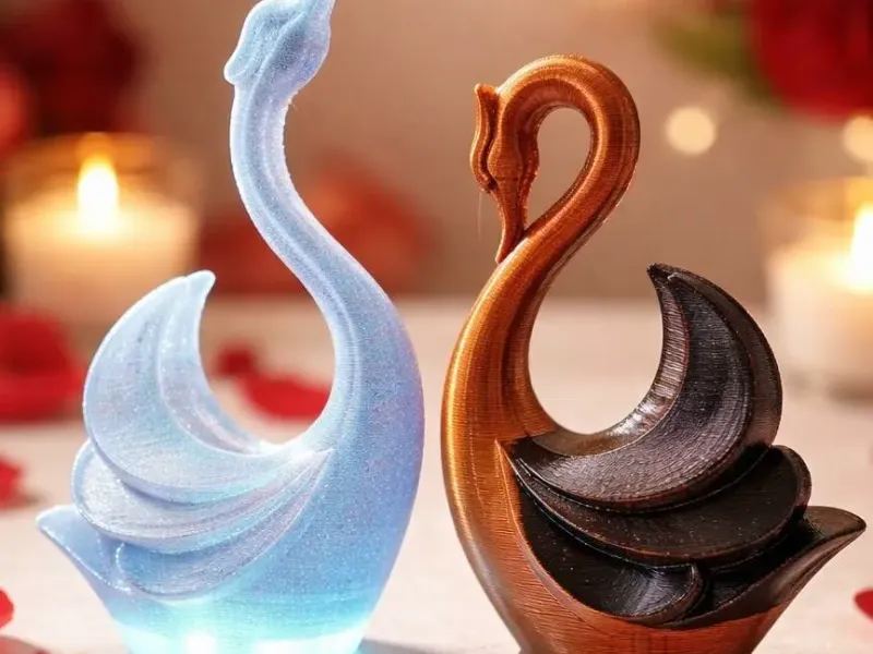 Glowing Love - Stylized Swan Couple