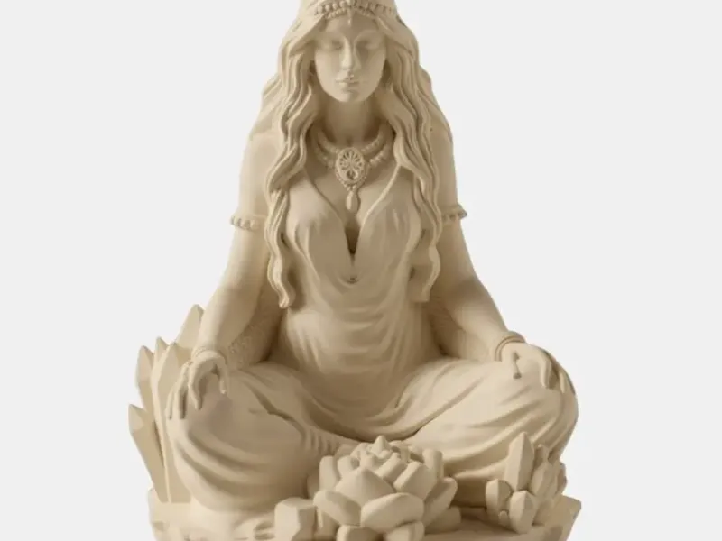 Standbeeld Serene Godin - Meditatie en Kristallen