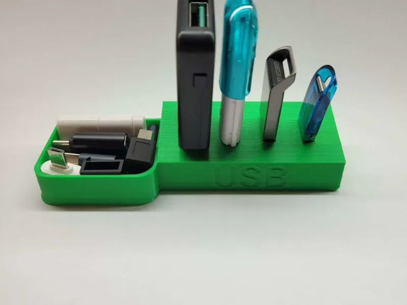 USB holder with storage space