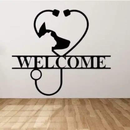 dog cat clinic wall art
