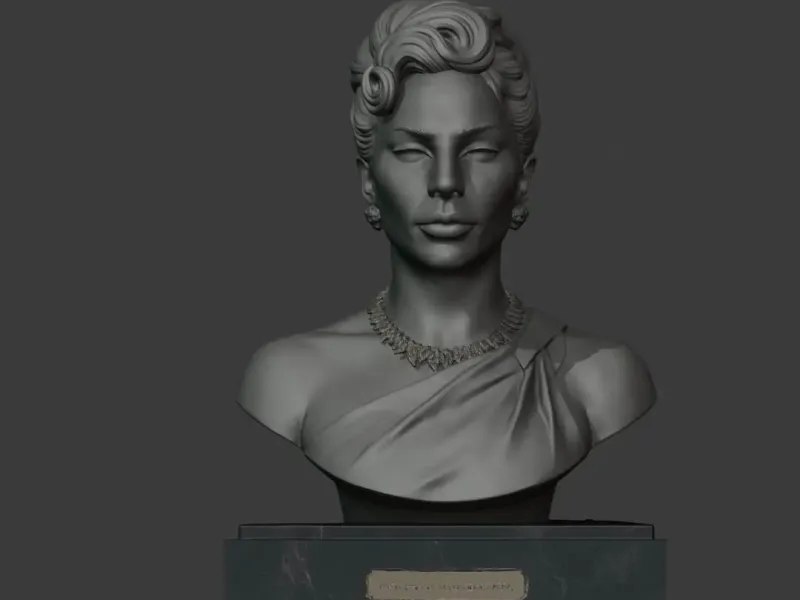 Lady Gaga Bust STL High Detail Celebrity Sculpture