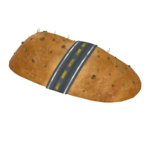 Desert Road Section Diorama Base 3D Model STL Printable