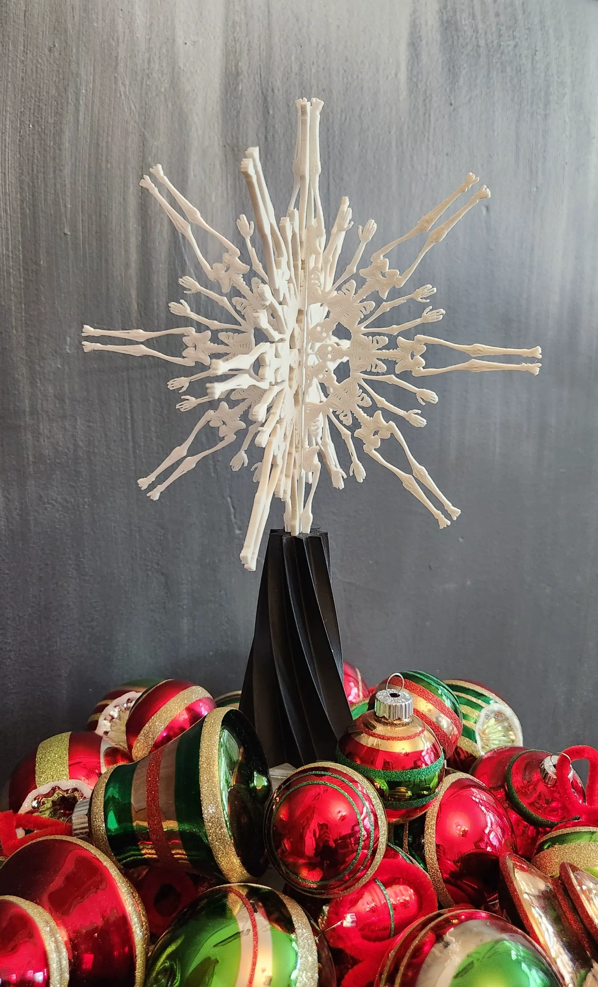 3-N-1 SKELETON SNOWFLAKE TREE TOPPER