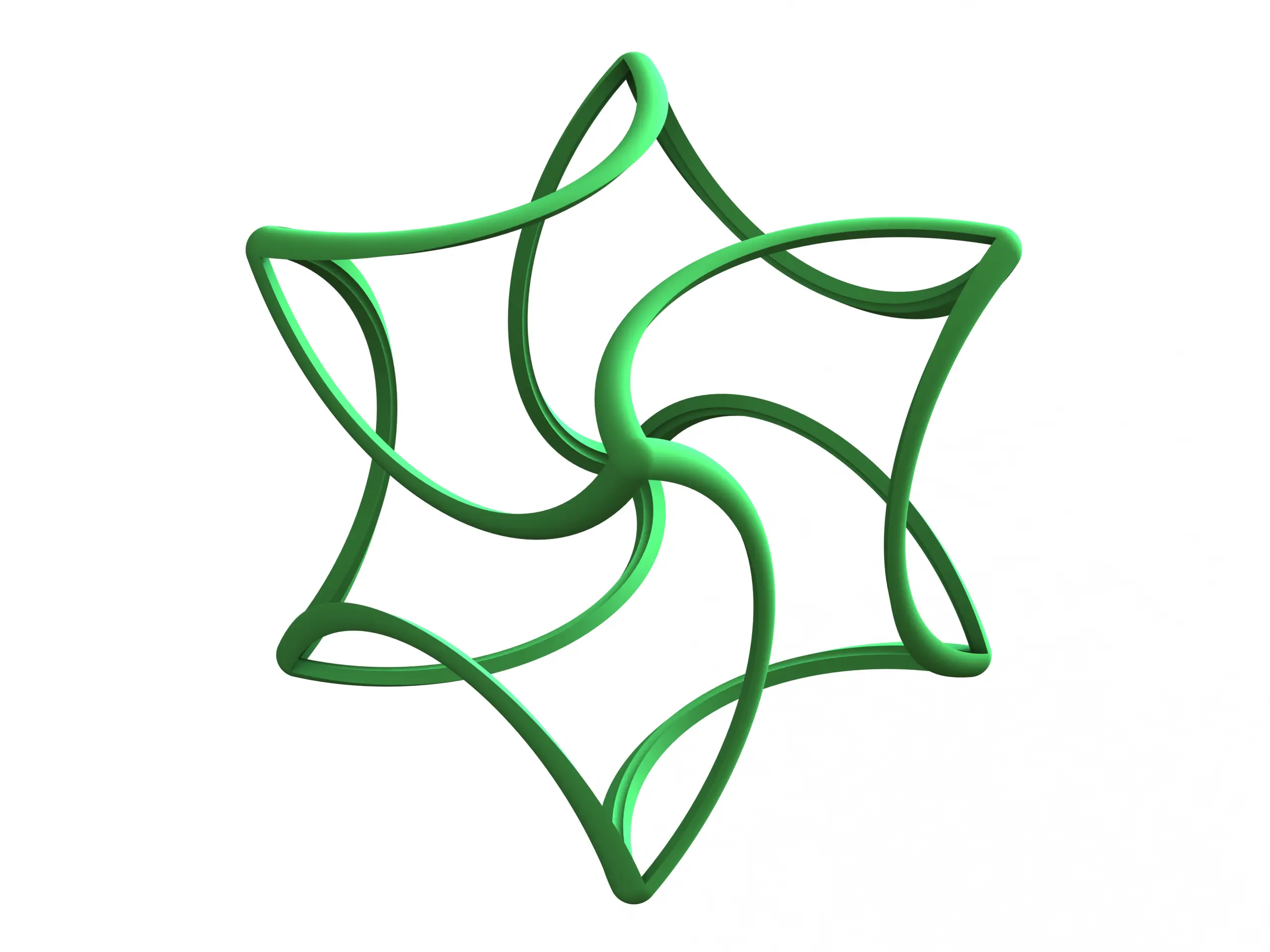 Wireframe Shape Geometric Twisted Cube