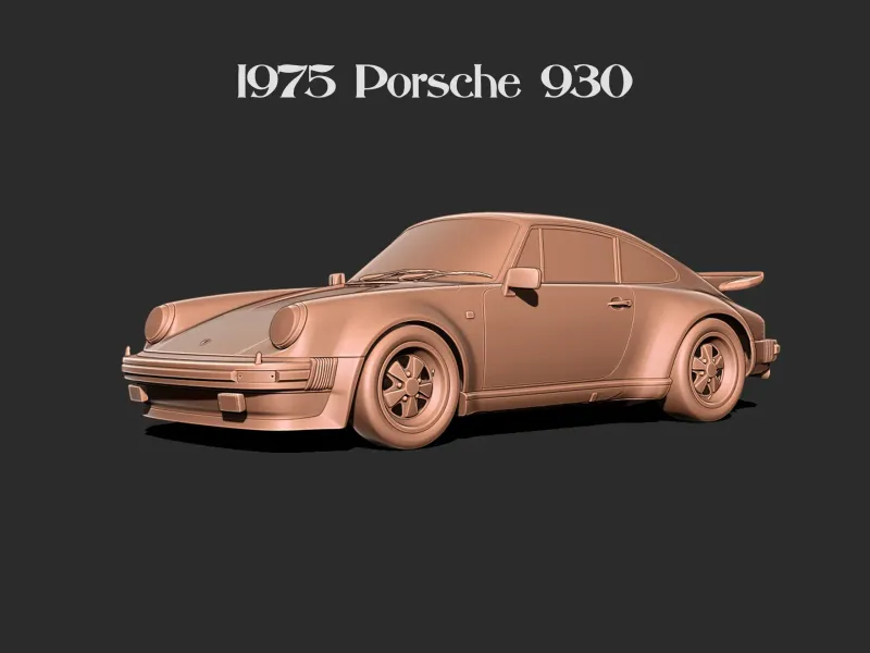 طراز 1975 بورشه 911 930 توربو 1975 نموذج طباعة ثلاثي الأبعاد