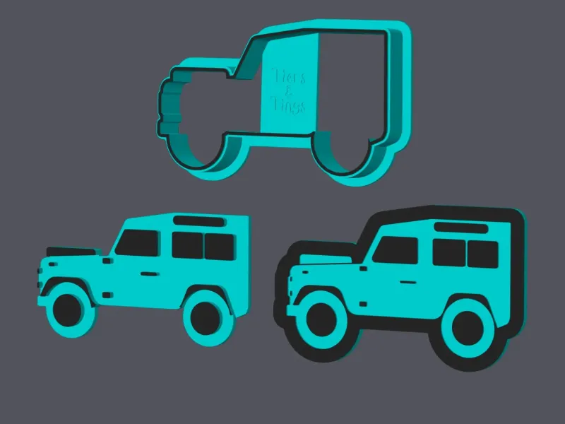 Land Rover Defender Zijaanzicht - Koekjesvorm