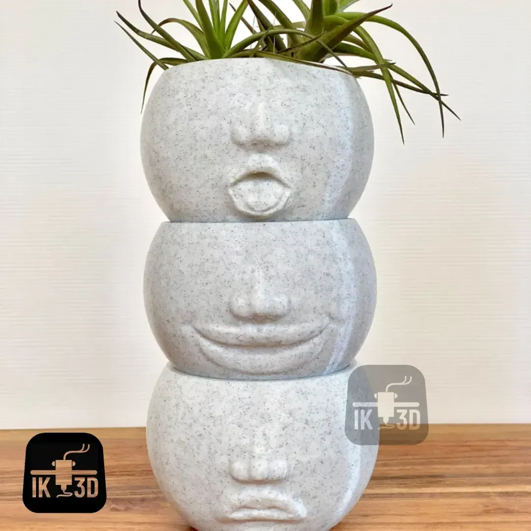 Funny Facial Expression Planters Set of 4 / Candle Holders