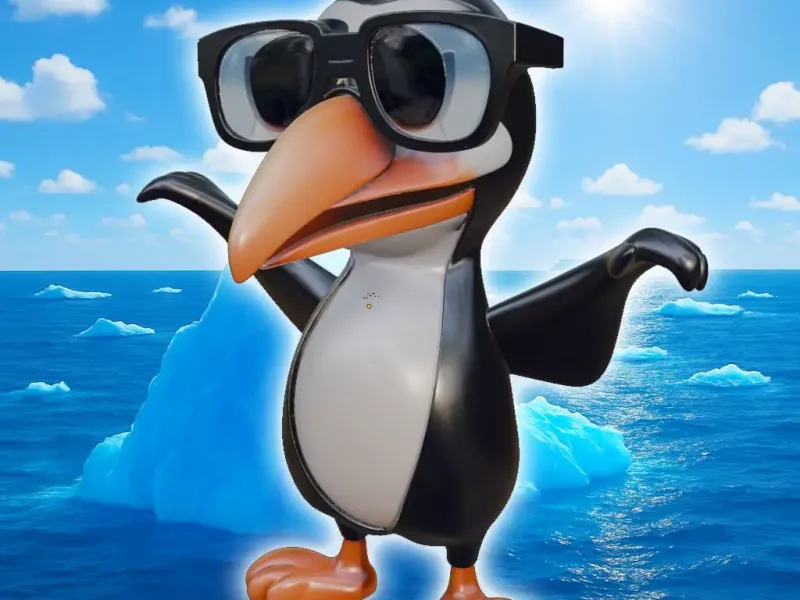 Cool Penguin with Sunglasses 3D Print STL