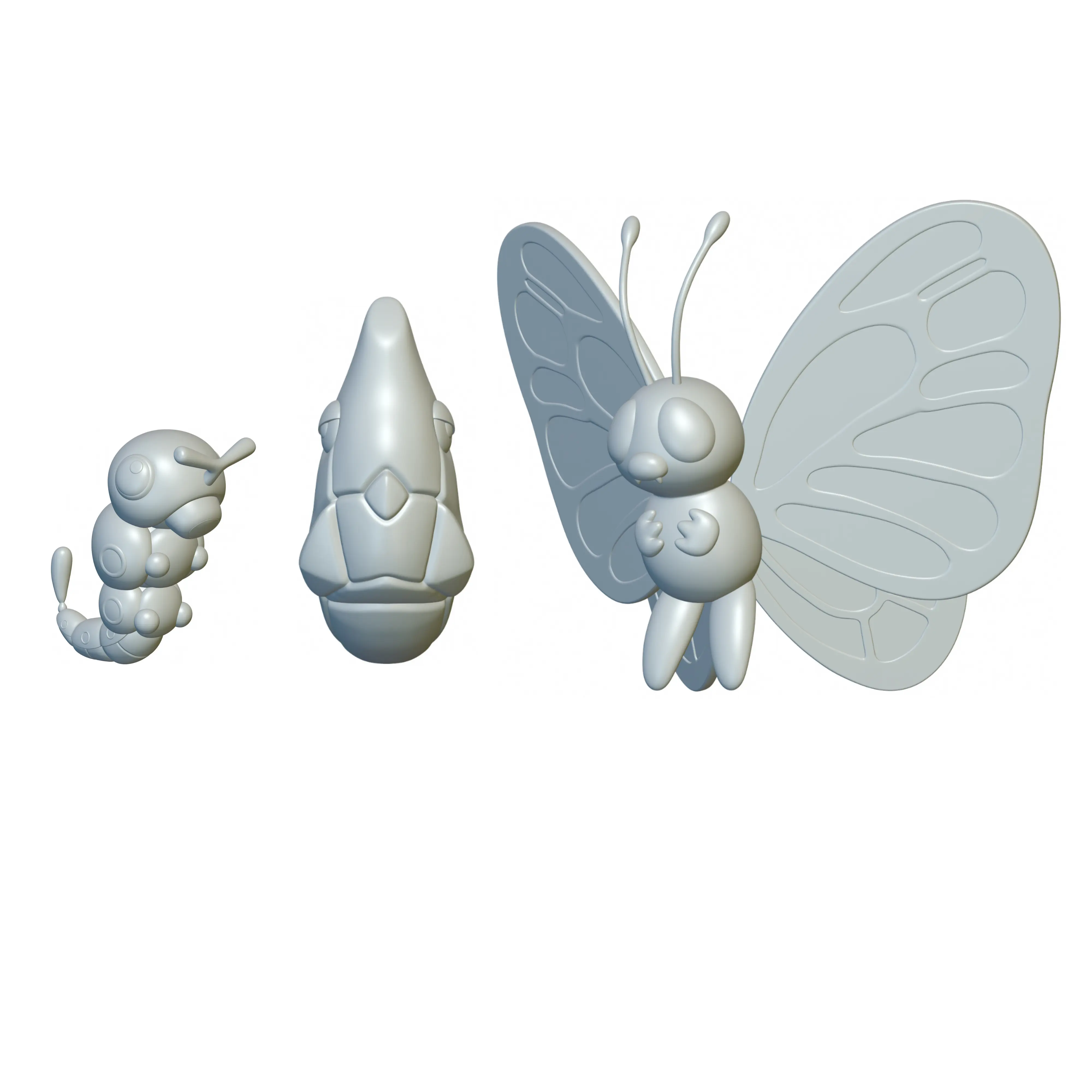 Pokemon Caterpie &amp; Metapod &amp; Butterfree (#10 &amp; #11 &amp; #12)