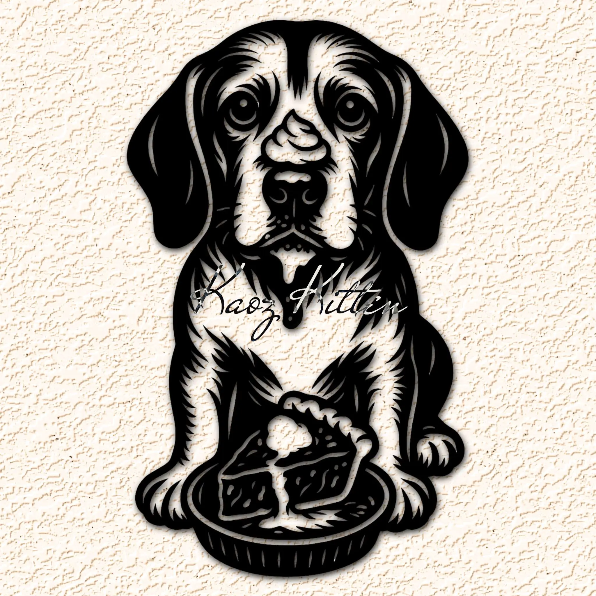 Pie Loving Beagle Puppy Wall Art Home Decor