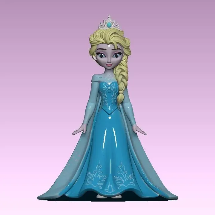 Elsa princess sculpture model - 3D print