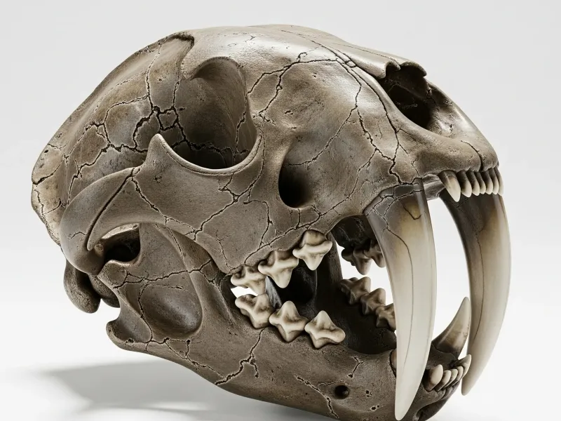 Gescanntes Säbelzahnfossil.