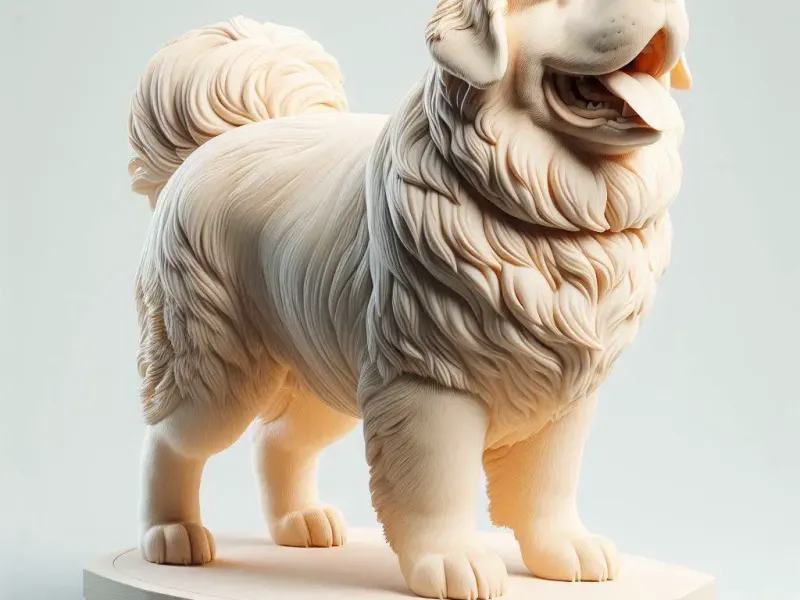 3691  Color 3D Model of a Laughing Newfoundland Dog  STL