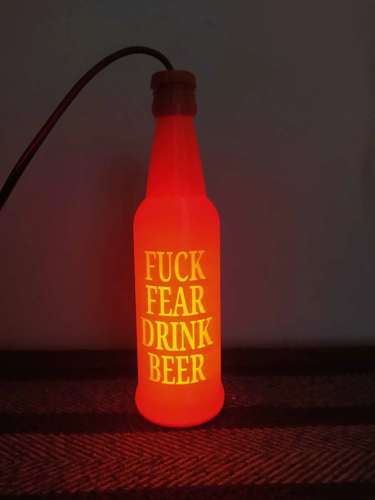 fuck fear drink beer lampshade 
