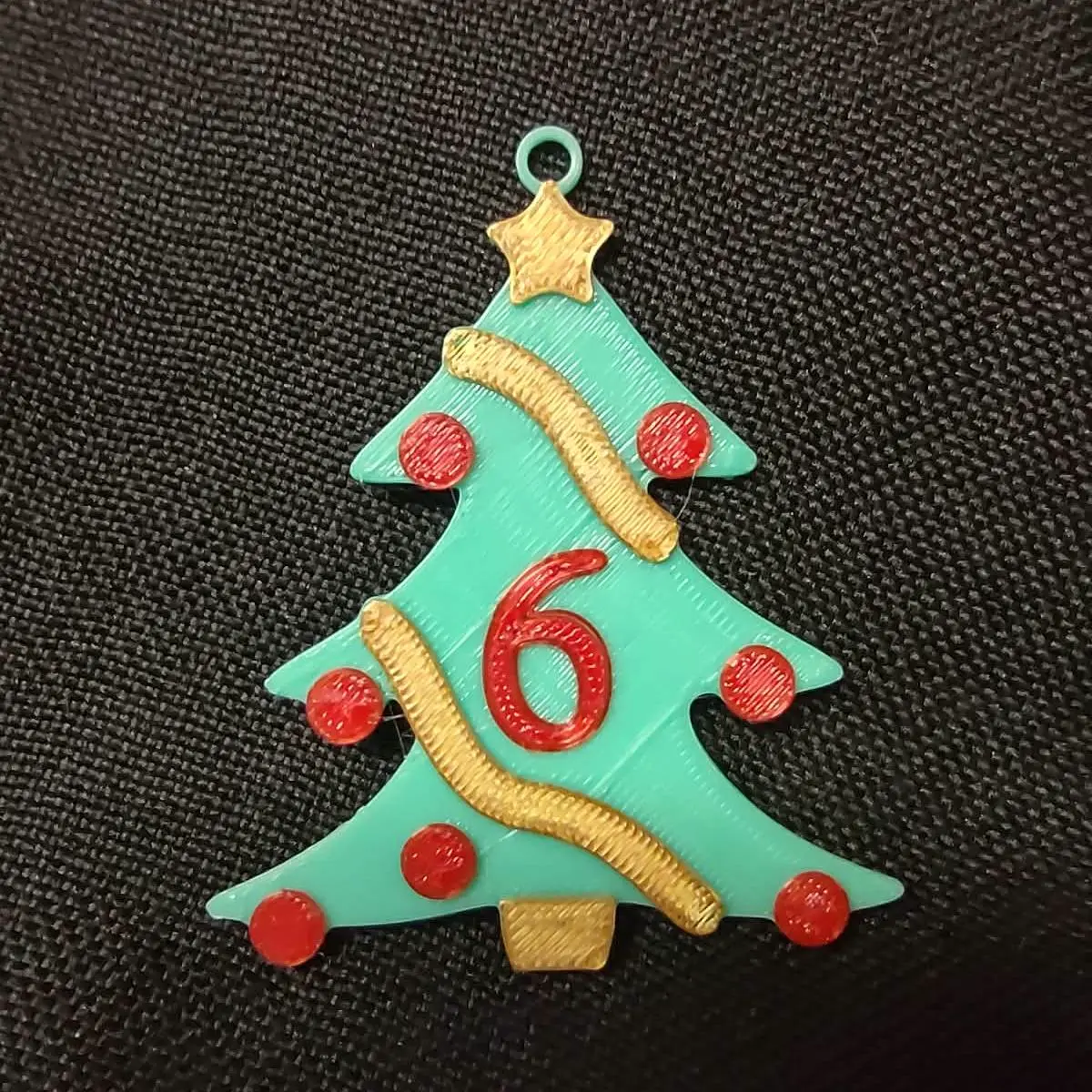 6 Number - Christmas Tree with Baubles, Tinsels and Star