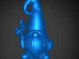 Gnome tenant un champignon avec un long chapeau frisé-0