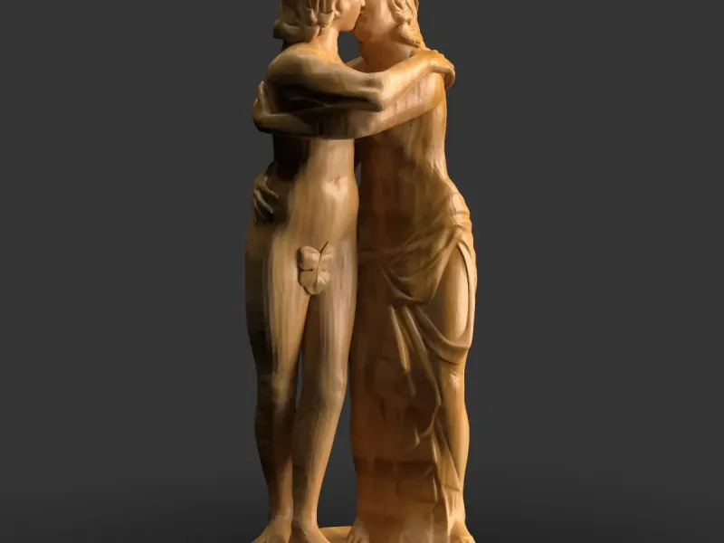 2 type models Adam and Eva statuette
