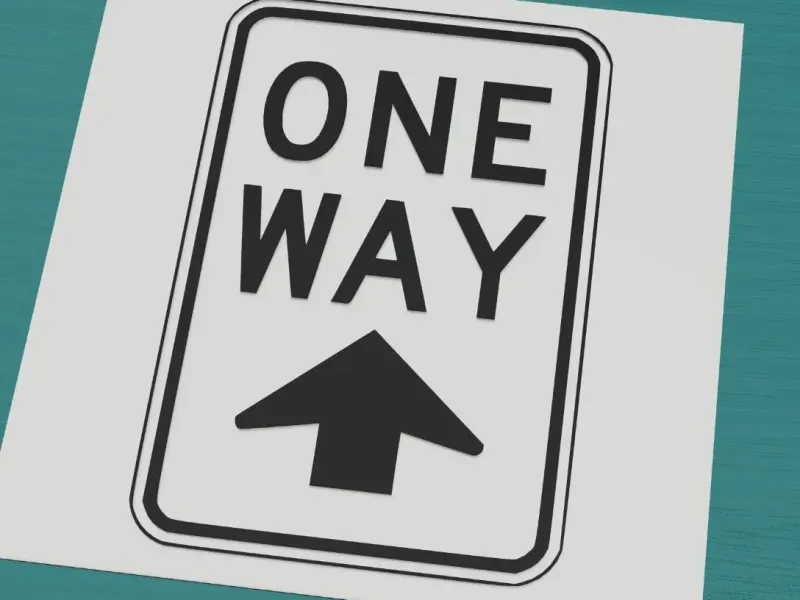 One Way Street Sign Minimalist Traffic