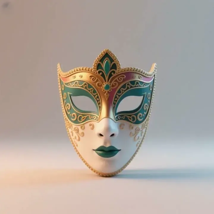 18  Venetian  Carnival   Mask    Color   3D Model