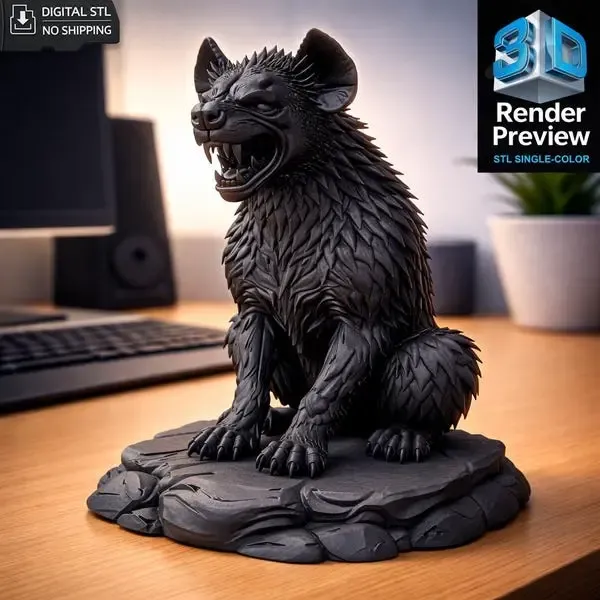 Wolf STL – 3D Printable Animal Statue