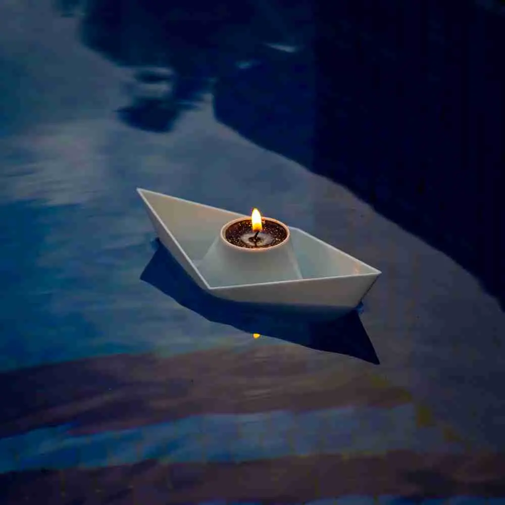 Candle holder - floating paper boat