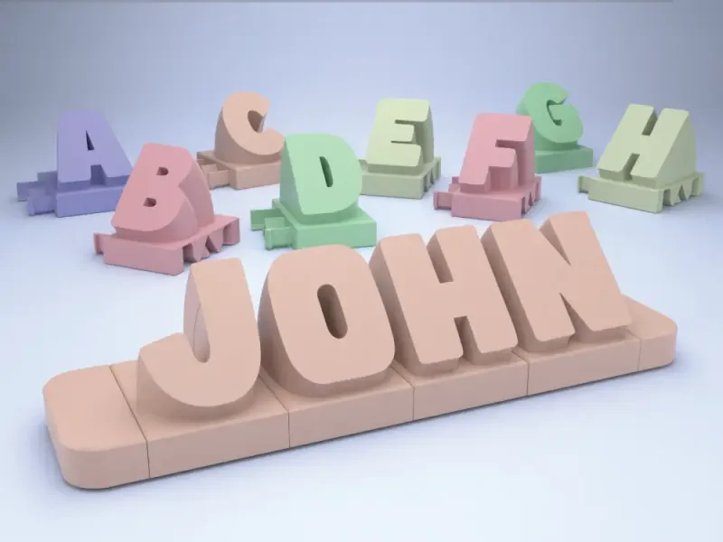 nombre en 3D a partir de letras - Comic Font