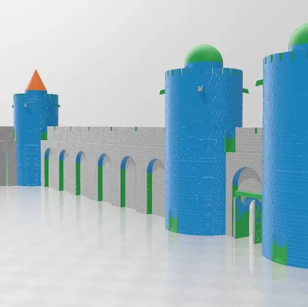 Burgmauer mit Wachturm Spur N (1:160)