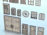 Wild West set of windows and doors - western old ACW USA US-0
