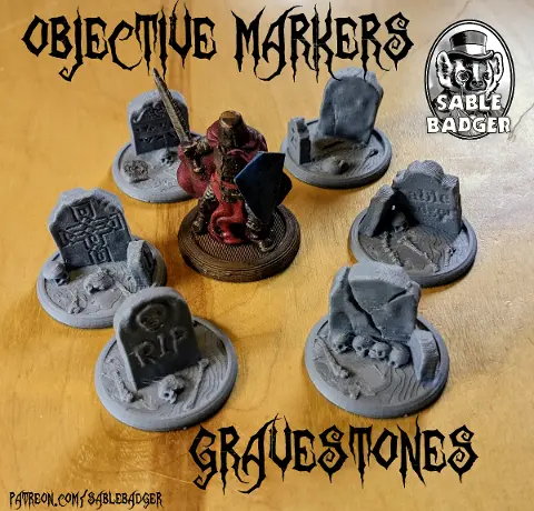 Objective Markers - Gravestones for Fantasy games