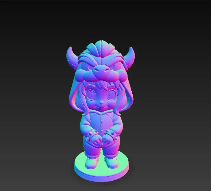 Anya Bowser Mario Bros Costume chibi design with base STL