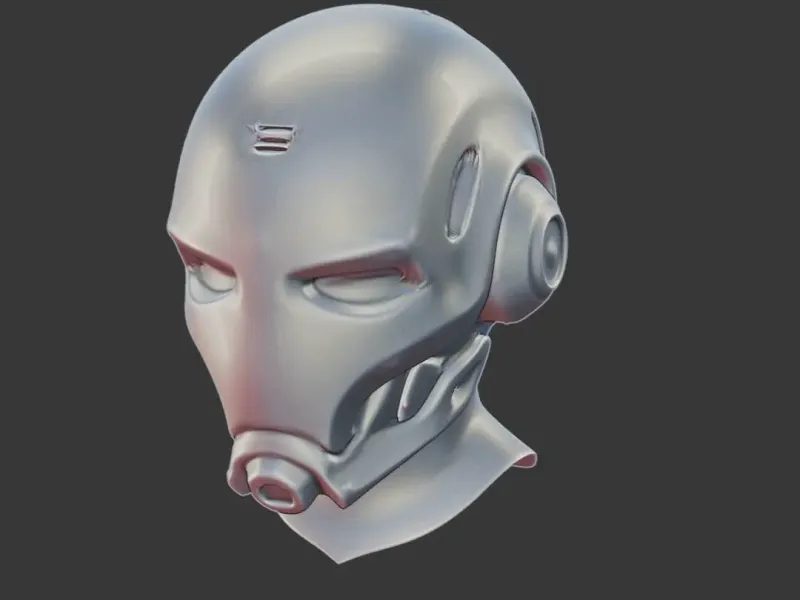 Glowing-Eyed Sci-Fi Combat Helmet 3D Print Model