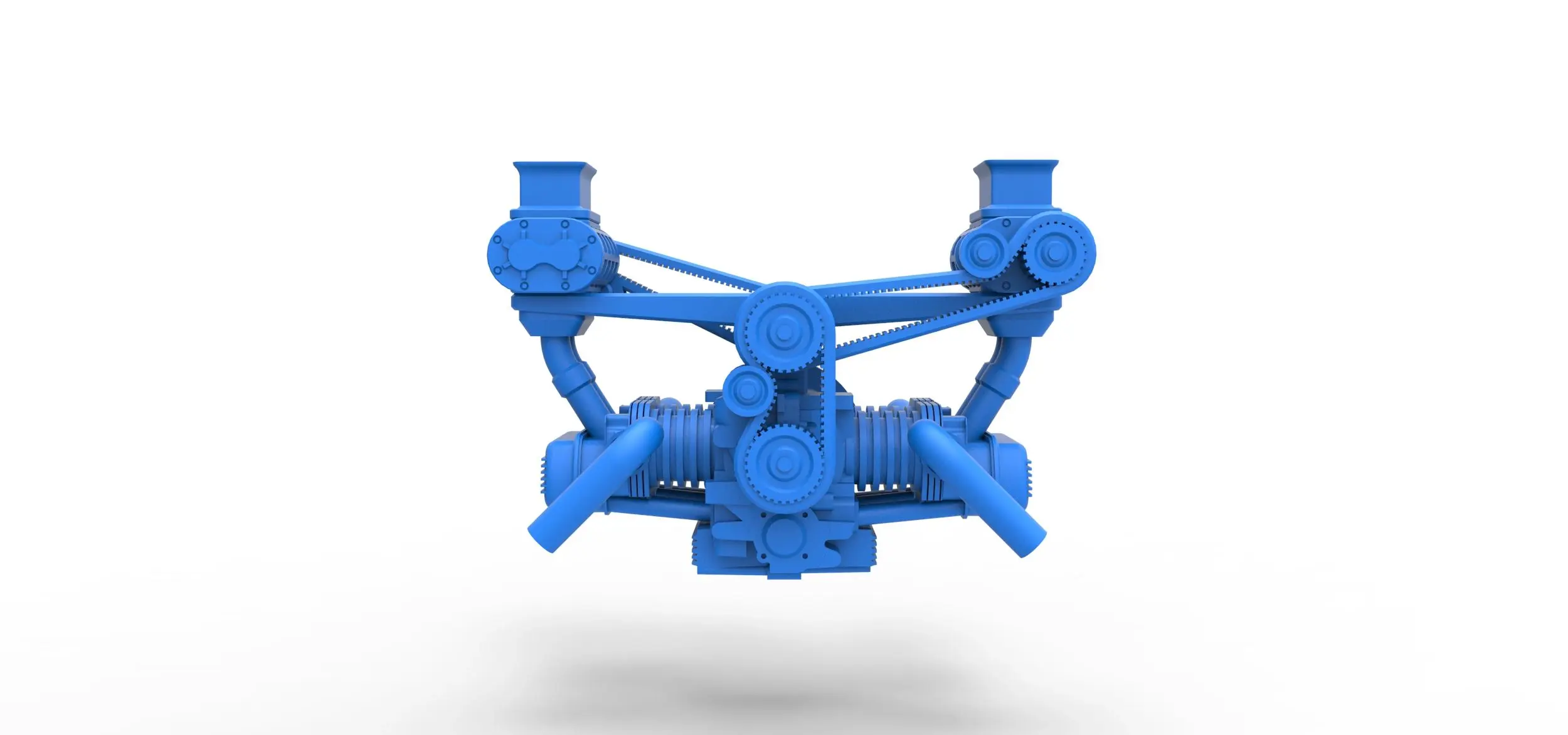 Vehicles & Machinery STL Download - Flat 4 engine with double ...
