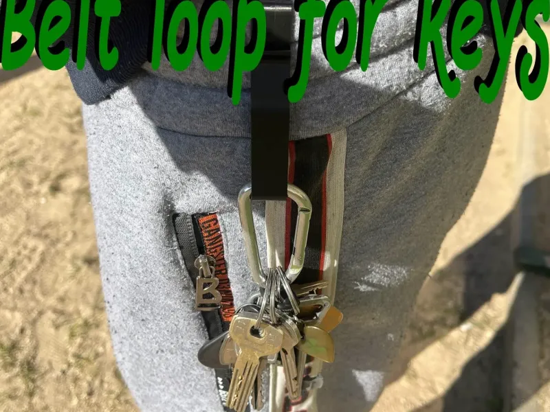 Belt loop for keys, beltclip