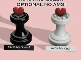 Valentine's King and Queen Chess Pieces, Optional NO AMS